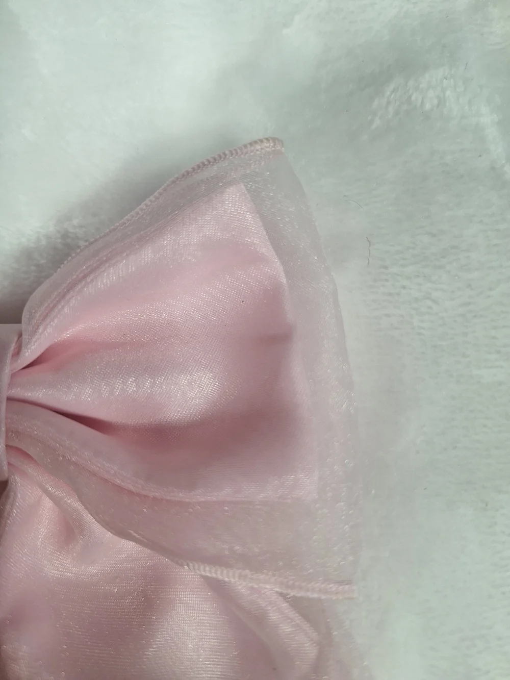 Angelic Pretty Soft Pink Sheer Ribbon Cross Hair Clip | Classic Lolita